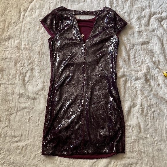 Maroon Sequin Dress - Picture 2 of 3